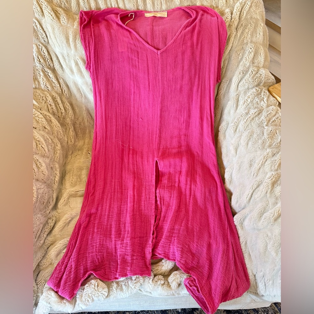 Jen’s Private Booty hot pink cover up dress maxi size large (L)